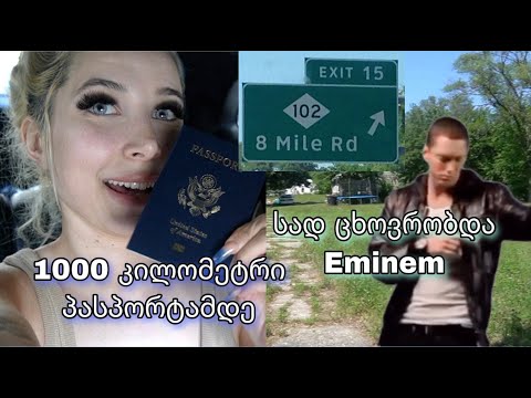 1000 კილომეტრი პასპორტის გასაკეთებლად | გასეირნება Eminem-ის უბანში | ვლოგი | ellene pei